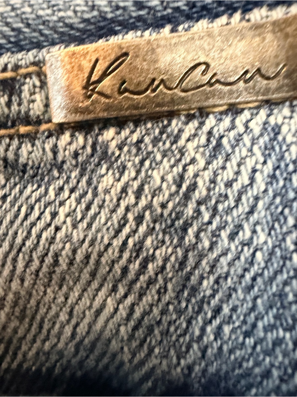 KanCan High Rise Distressed Denim Shorts Button Fly Frayed Hem - Picture 3 of 7